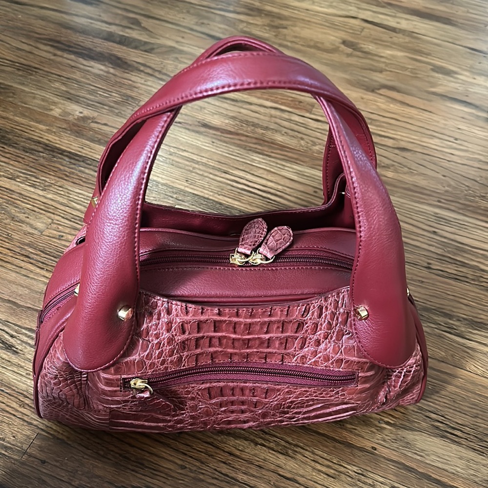 Rodania Crocodile Genuine Leather Bag in Dark Red♥️ - Picture 7 of 17